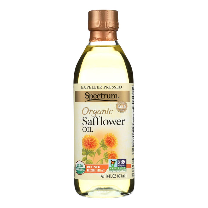 Spectrum Naturals High Heat Refined Organic Safflower Oil -Case Of 12 - 16 Fl Oz.