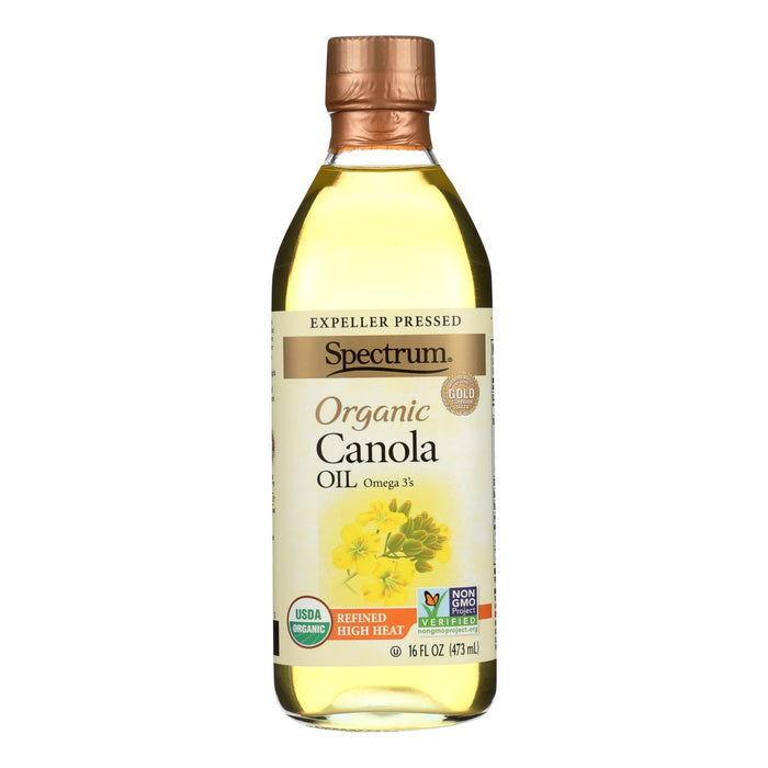 Spectrum Naturals Organic Refined Canola Oil -Case Of 12 - 16 Fl Oz.