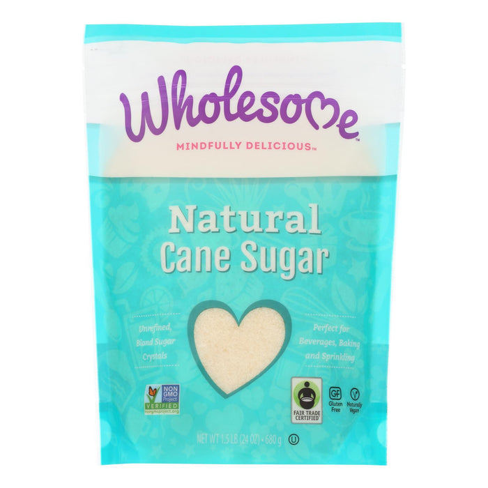 Wholesome Sweeteners Sugar -Natural Cane - Fair Trade - 1.5 Lbs - Case Of 12