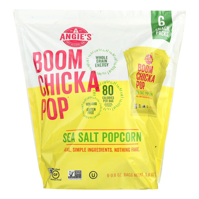Angie's Kettle Corn Popcorn - Boomchickapop - Sea Salt - Case Of 4 - 6-.6 Oz
