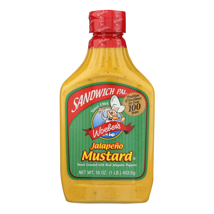 Woeber's Sandwich Pal Mustard - Jalapeno - Case Of 6 - 16 Oz.
