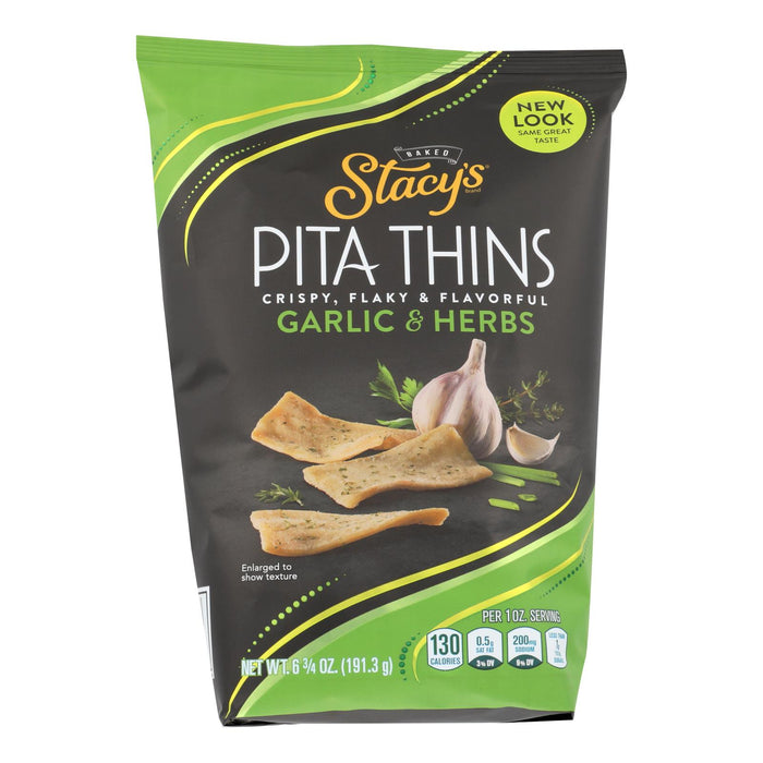 Stacy's Pita Chips Perfectly Thymed Pita Crisps - Case Of 8 - 6.75 Oz