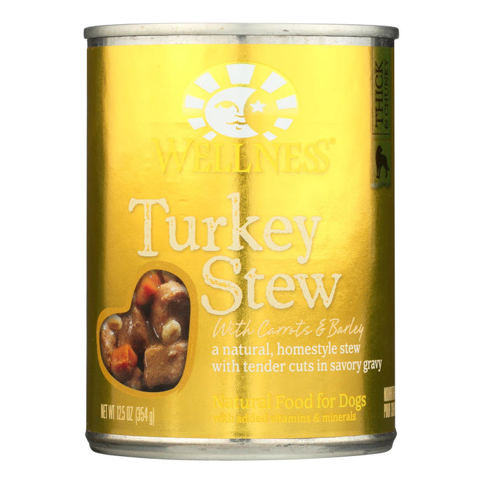Wellness Pet Products Dog Food - Turkey With Barley And Carrots - Case Of 12 - 12.5 Oz