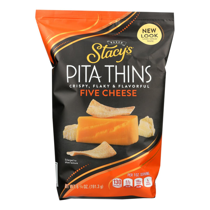 Stacy's Pita Chips 5 Cheese Pita Crisps - Cheese - Case Of 8 - 6.75 Oz