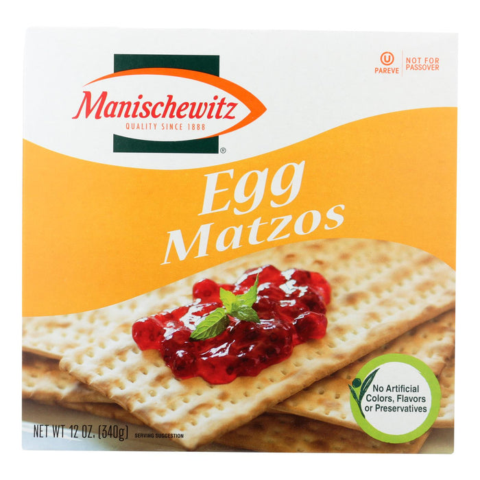 Manischewitz - Egg Matzo - Case Of 12 -12 Oz.