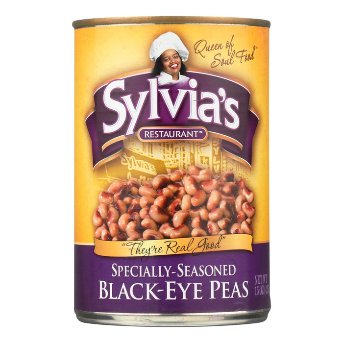 Sylvia's Black Eye Peas - Seasoned - Case Of 12 - 15 Oz
