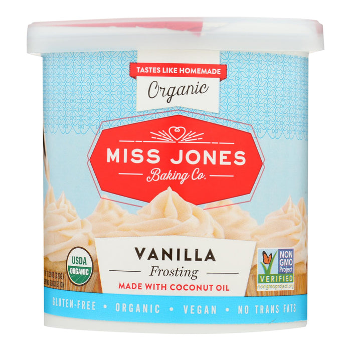 Miss Jones Baking Organic Frosting - Vanilla Buttercream - Case Of 6 - 320 Gram.