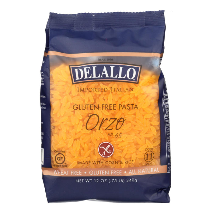 Delallo Gluten-free Orzo Pasta  -Case Of 12 - 12 Oz