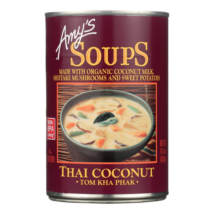 Amy's - Soup -Tom Kha Phak Thai Coconut - Case Of 12 - 14.1 Oz