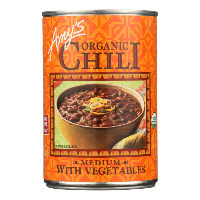 Amy's -Organic Medium Chili With Veggies - Case Of 12 - 14.7 Oz