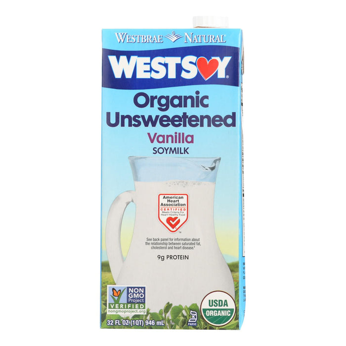 Westsoy Organic Vanilla - Unsweetened - Case Of 12 - 32 Fl Oz