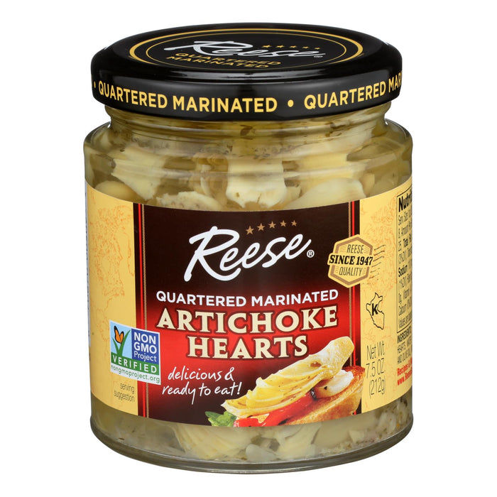 Reese Marinated Artichoke Hearts -Quartered - Case Of 12 - 7.5 Oz.