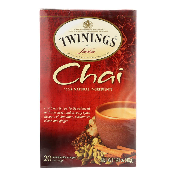 Twinings Tea Chai - Case Of 6 - 20 Bags.