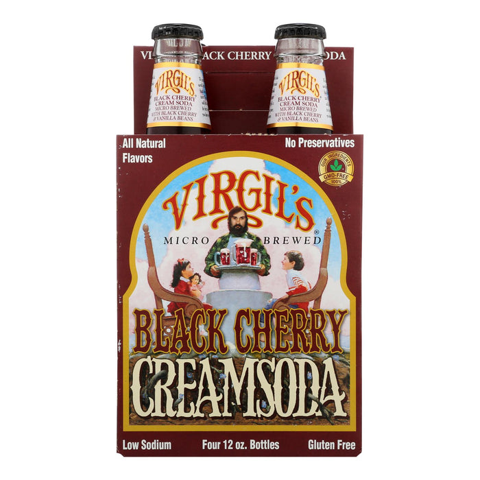 Virgil's Rootbeer Cream Soda - Black Cherry - Case Of 6 - 12 Fl Oz