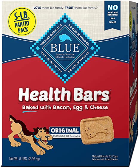 Blue Buffalo Health Bars Crunchy Dog Treat Biscuits, Bacon Egg & Cheese (5 lbs.)