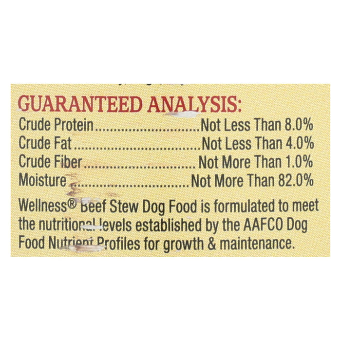 Wellness Pet Products Dog Food -Beef With Carrot And Potatoes - Case Of 12 - 12.5 Oz.