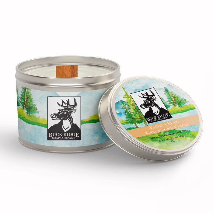 Vanilla Bean Sustainable Wood Wick Soy Candle.