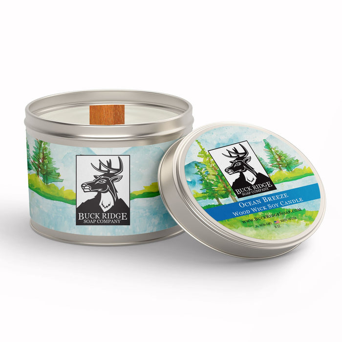 Ocean Breeze Sustainable Wood Wick Soy Candle.