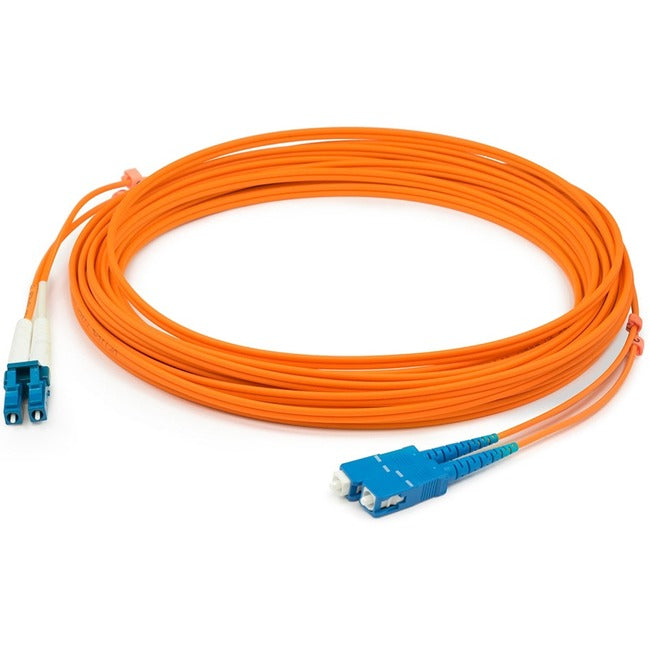 AddOn 15m LC (Male) to SC (Male) Orange OM1 Duplex Fiber OFNR (Riser-Rated) Patch Cable.
