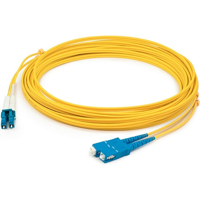 AddOn 20m LC (Male) to USC (Male) Yellow OS1 Duplex Fiber OFNR (Riser-Rated) Patch Cable.