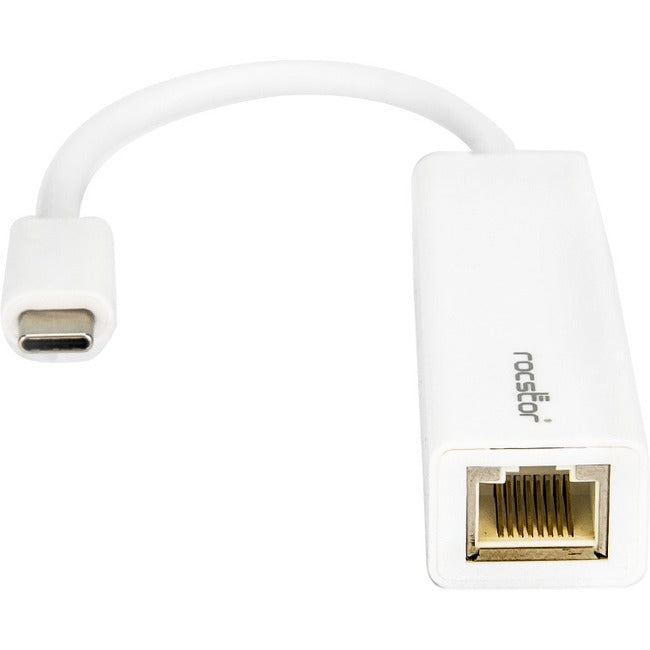 Rocstor Premium USB-C to Gigabit Network Adapter - USB Type-C to Gigabit Ethernet 10/100/1000 Adapter - Compatible with Mac & PC-Plug & Play (No Drivers Needed) - White - USB 3.1 - 1 Port(s) - 1 - Twisted Pair WITH NATIVE DRIVER SUPPORT