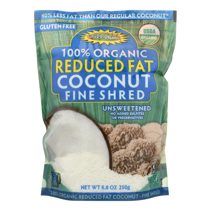 Let's Do Organics Organic Lite Shredded - Coconut - Case Of 12 - 8.8 Oz.