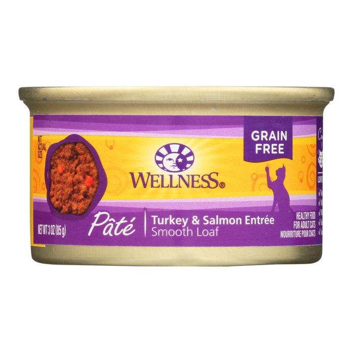 Wellness Pet Products Cat Food -Turkey And Salmon Recipe - Case Of 24 - 3 Oz.