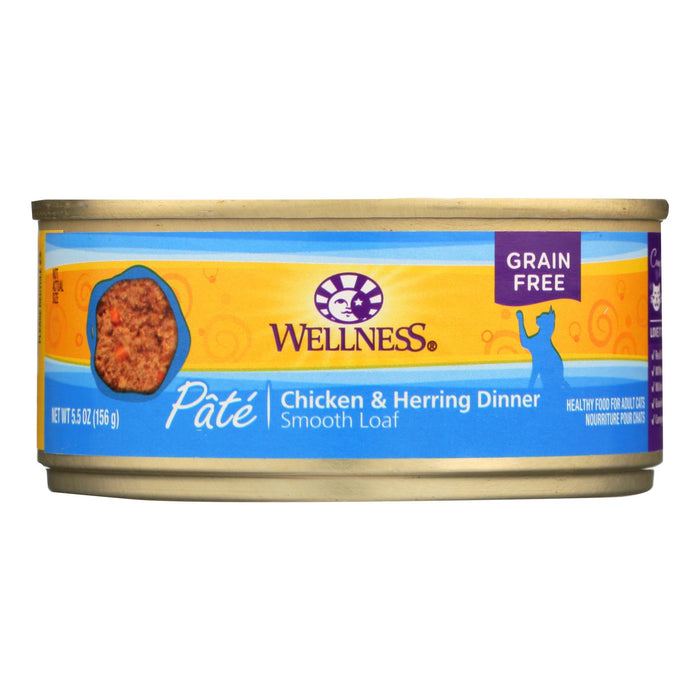 Wellness Pet Products Cat Food -Chicken And Herring - Case Of 24 - 5.5 Oz.