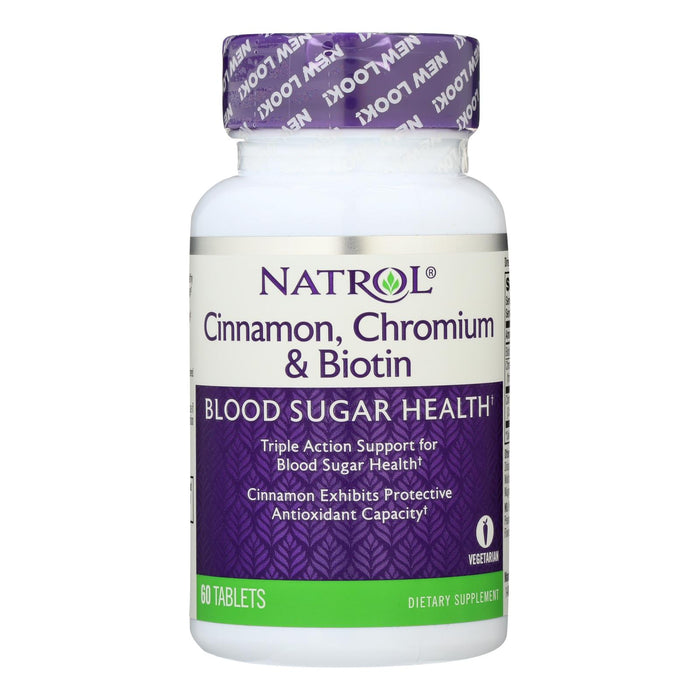 Natrol Cinnamon Biotin Chromium -60 Tablets