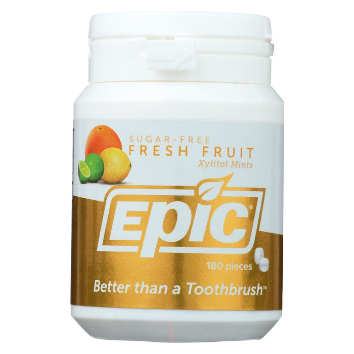 Epic Dental - Xylitol Mints - Fruit Xylitol Bottle - 180 Ct.