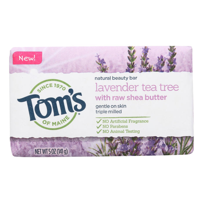 Tom's Of Maine Beauty Bar Soap - Lavender Tea Tree - Case Of 6 - 5 Oz.
