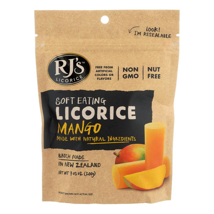 Rj's Licorice Soft Eating Licorice -Mango - Case Of 8 - 7.05 Oz
