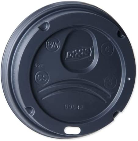 Dixie Perfec Touch Domed Plastic, Hot Cup Lid for 12 Ounce/16 Ounce, Black, 500 Count