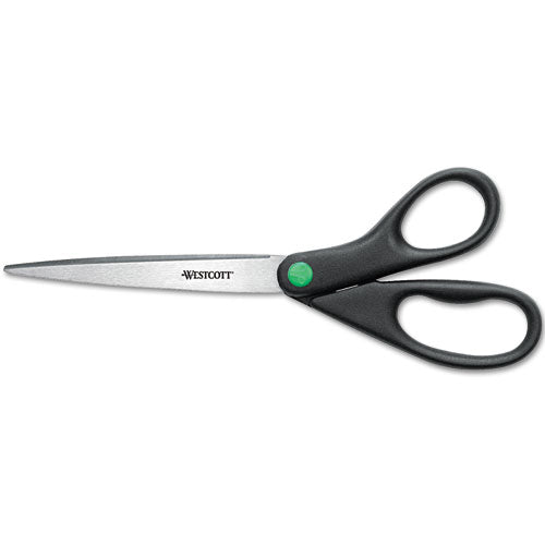 Kleenearth Scissors, 9" Long, 3.75" Cut Length, Black Straight Handle
