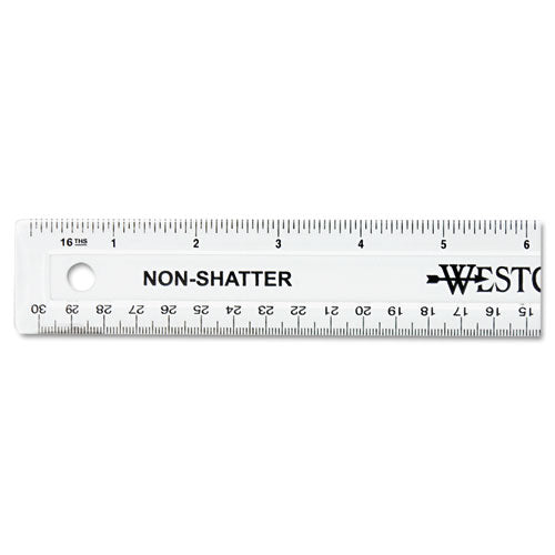 Non-shatter Flexible Ruler, Standard/metric, 12" Long, Plastic, Clear