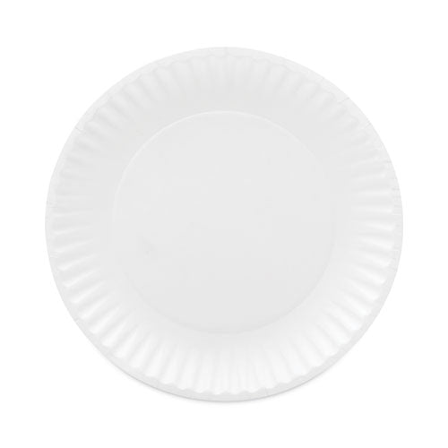 Coated Paper Plates, 9" Dia, White, 100/pack, 12 Packs/carton
