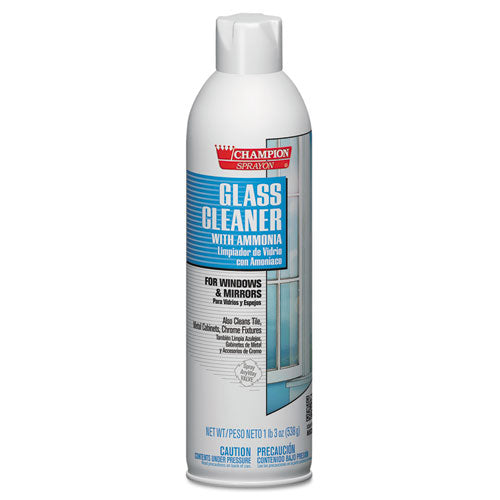Champion Sprayon Glass Cleaner With Ammonia, 19 Oz Aerosol Spray, 12/carton