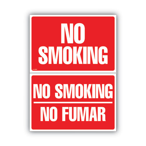 Two-sided Signs, No Smoking/no Fumar, 8 X 12, Red.