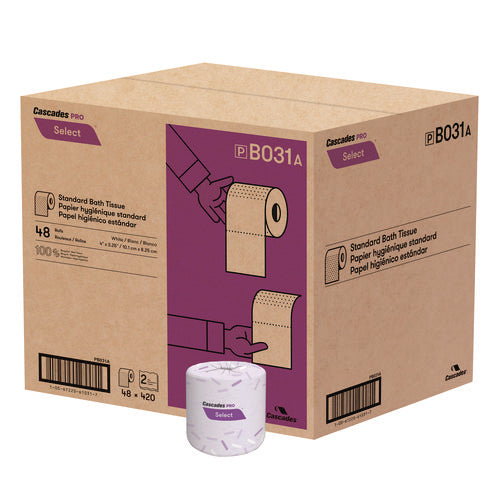 Select Standard Bath Tissue, 2-ply, White, 4 X 3.25, 420 Sheets/roll, 48 Rolls/carton