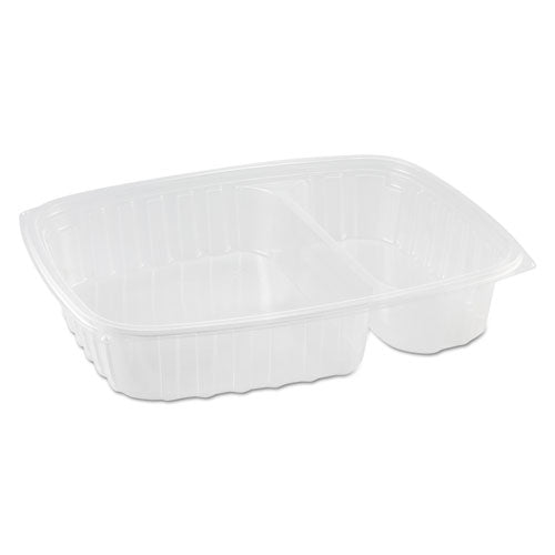 Staylock Clear Hinged Lid Containers, 3-compartment, 8.6 X 9 X 3, Clear, Plastic, 100/packs, 2 Packs/carton