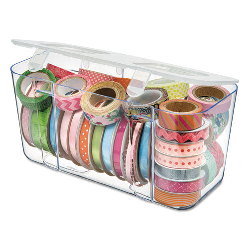 Stackable Caddy Organizer, Medium, Plastic, 8.8 X 4 X 4.38, White.