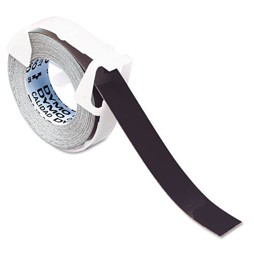 Self-adhesive Glossy Labeling Tape For Embossers, 0.37" X 9.8 Ft Roll, Black.