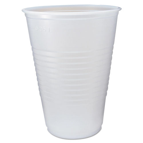 Rk Ribbed Cold Drink Cups, 14 Oz, Clear, 50/sleeve, 20 Sleeves/carton