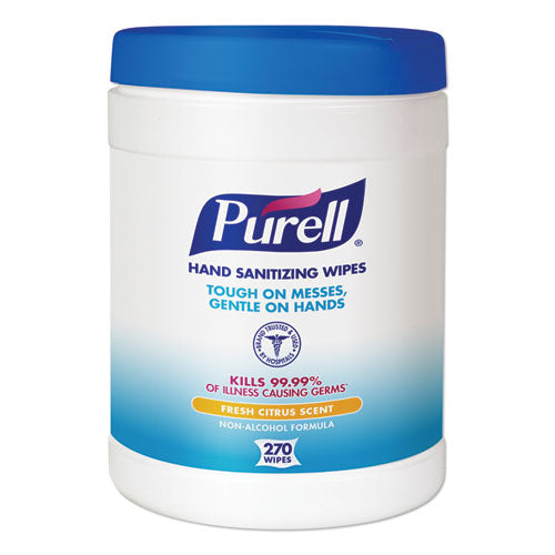 Sanitizing Hand Wipes, 6.75 X 6, Fresh Citrus, White, 270/canister, 6 Canisters/carton