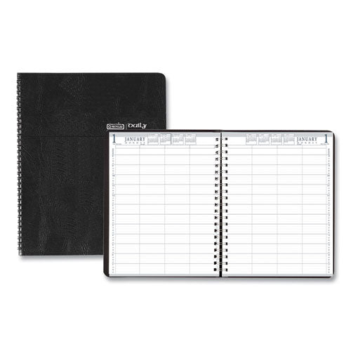Eight-person Group Practice Daily Appointment Book, 11 X 8.5, Black Cover, 12-month (jan To Dec): 2024