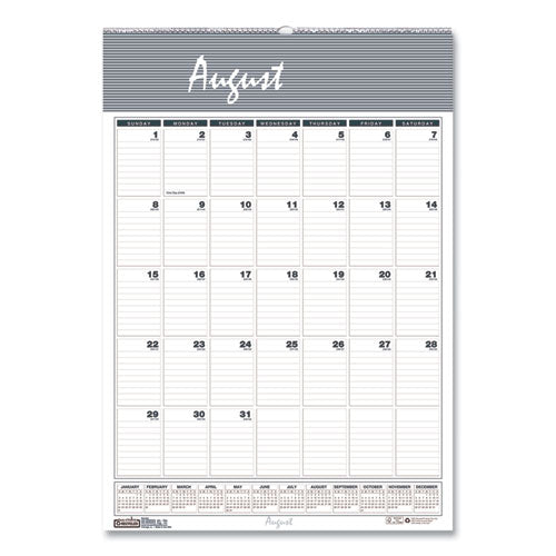 Academic Year Bar Harbor Recycled Wirebound Monthly Wall Calendar, 12 X 17, White/blue Sheets, 12-month (aug-july): 2023-2024
