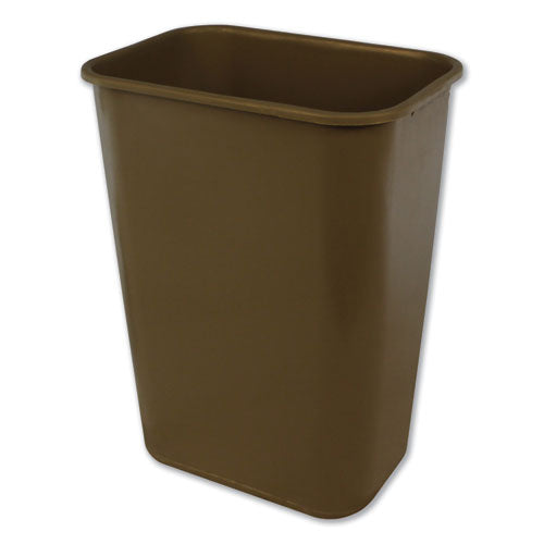 Soft-sided Wastebasket, 41 Qt, Polyethylene, Beige