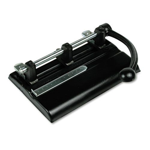 40-sheet High-capacity Lever Action Adjustable Two-To Seven-hole Punch, 13/32" Holes, Black