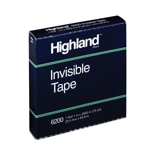 Invisible Permanent Mending Tape, 3" Core, 1" X 72 Yds, Clear.