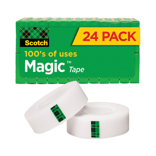 Magic Tape Value Pack, 1" Core, 0.75" X 83.33 Ft, Clear, 24/pack.